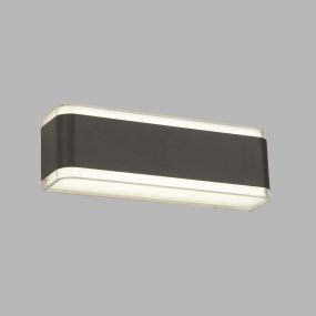 Searchlight Dunston - Applique d'extérieur - 22 x 7 cm - 7,4W LED incl - IP44 - gris foncé