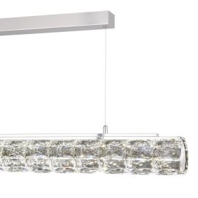 Searchlight Remy - lampe suspendue - 91 x 11 x 150 cm - 32W dimmable LED incl - chrome et transparent