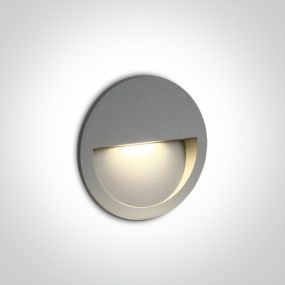 ONE Light Outdoor Dark Light Wall Recessed - applique murale encastrée - Ø 11,4 x 3,5 cm - 3W LED incl. - IP65 - gris