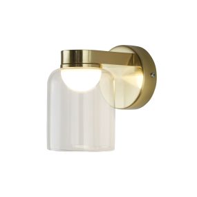 Searchlight Highball - applique murale - 10 x 16 cm - 6W LED incl - IP44 - laiton satiné