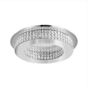Nova Luce Zeffari - plafonnier - Ø 50 x 10,7 cm - 40W LED incl. - chrome