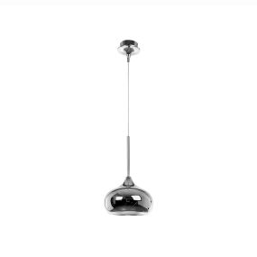 Nova Luce Cioto - lampe suspendue - Ø 20 x 130 cm - chrome et blanc