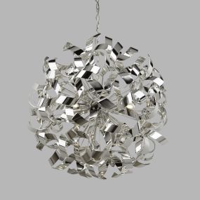 Searchlight Curls - lampe suspendue - Ø 60 x 110 cm - chrome