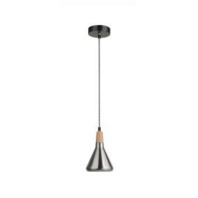 Nova Luce Venanzio - lampe suspendue - Ø 12,5 x 120 cm - nickel