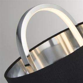 Searchlight Madrid - lampe à poser - Ø 25 x 41 cm - 10W LED dimmable incl - noir et chrome
