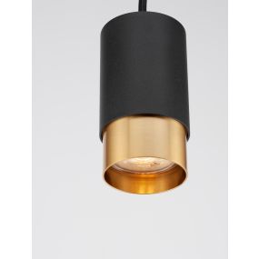 Nova Luce Pogno Mini - lampe suspendue - Ø 5,6 x 150 cm - or et noir