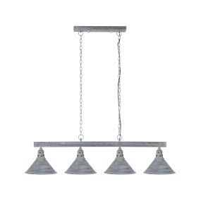 Vico Tapered Hood - lampe suspendue - 111 x 23 x 150 cm - gris