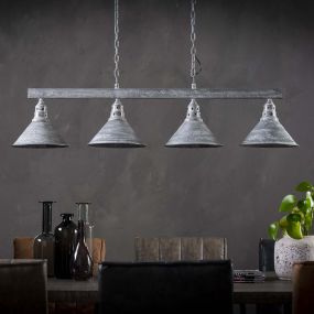 Vico Tapered Hood - lampe suspendue - 111 x 23 x 150 cm - gris