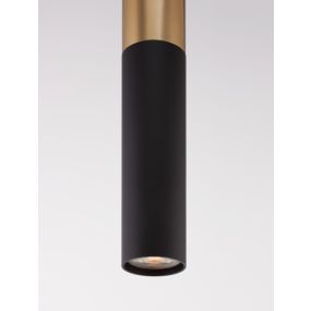 Nova Luce Pogno - lampe suspendue - Ø 5,6 x 150 cm - or et noir