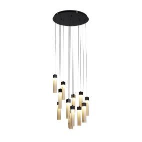 Searchlight Moonbeam - lampe suspendue - Ø 60 x 180 cm - 67W LED dimmable incl - noir