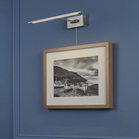 Searchlight LED Picture Lights - applique murale avec interrupteur à tirette - 34 x 5,8 cm - 8W LED inclus - chrome