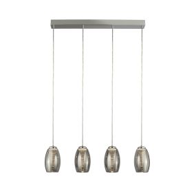 Searchlight Cyclone - lampe suspendue - 75,5 x 11,5 x 150 cm - 21W LED dimmable incl - chrome et verre fumé