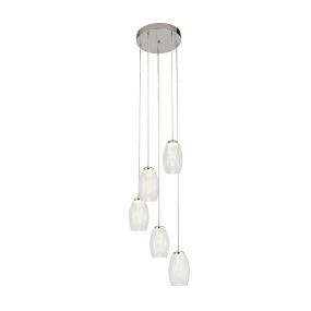 Searchlight Cyclone - lampe suspendue - Ø 35 x 150 cm - 27W LED dimmable inclus - chrome et transparent