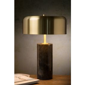 Lucide Mirasol - lampe à poser - 36,5 cm - noir et or