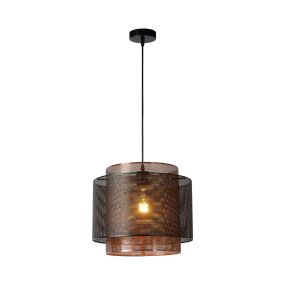 Lucide Orrin - lampe suspendue - Ø 34 x 160 cm - noir