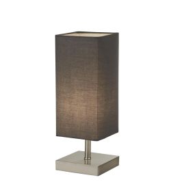 Searchlight Valley - lampe à poser - 12 x 12 x 35 cm - argent satiné et gris foncé