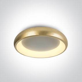 ONE Light LED Décoratif - plafonnier - Ø 40 x 8,5 cm - 30W LED inclus - or brossé - couleur de lumière blanc chaud à blanc