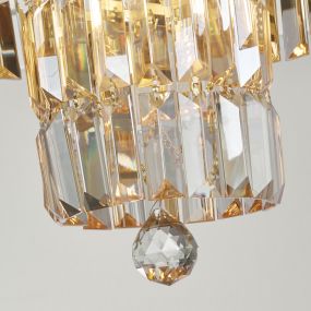 Searchlight Empire - plafonnier - Ø 34 x 33 cm - IP44 - laiton satiné et champagne