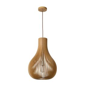 Lucide Bodo - lampe suspendue - Ø 38 x 195 cm - bois