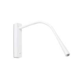 Faro Flin - applique murale avec interrupteur - 35,6 x 3,5 x 27,3 cm - 3W LED incl. - blanc mat