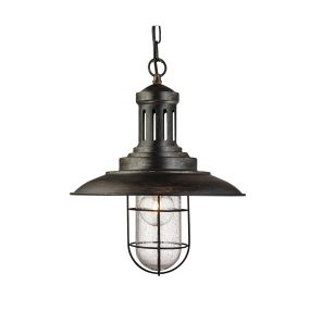 Searchlight Fisherman - lampe suspendue - Ø 30 x 92 cm - noir or