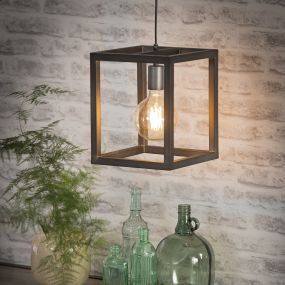 Vico Square Tube - lampe suspendue - 25 x 25 x 150 cm - argenté