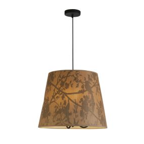 Searchlight Isla - lampe suspendue - Ø 45 x 150 cm - brun et noir