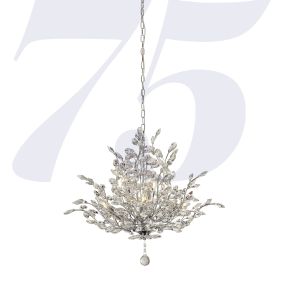 Searchlight Bouquet - lampe suspendue - Ø 67 x 154 cm - chrome et transparent