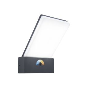 Lutec Pano - Applique d'extérieur - 14 x 13 x 19 cm - 17,5W LED incl. - IP54 - gris foncé