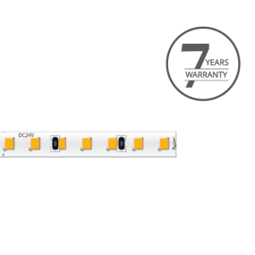 Klus Bande LED - largeur 0,5cm, longueur 500cm - 24Vdc - dimmable - 9,1W LED par mètre - 196 LED par mètre - IP20 - 3000K