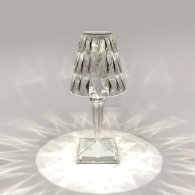 ONE Light Crystal Effect - lampe de table rechargeable - Ø 11,5 x 25,6 cm - 3 niveaux de gradation - 1,2W LED inclus - IP54 - transparent