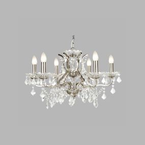 Searchlight Paris - lustre - Ø 70 x 135 cm - argent satiné