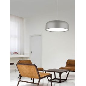 Nova Luce Perleto - lampe suspendue - Ø 48 x 133 cm - gris