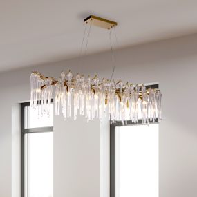 Searchlight Heritage - lampe suspendue - 117 x 43 x 150 cm - or et transparent