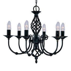 Searchlight Zanzibar - lustre - Ø 51 x 93 cm - noir