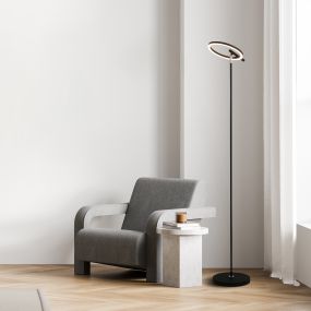 Searchlight Space - lampadaire - Ø 30 x 140 cm - 10W LED incl - noir