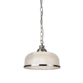 Searchlight Bistro II - lampe suspendue - Ø 27 x 77 cm - argent satiné