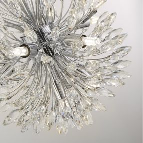 Searchlight Peacock - lampe suspendue - Ø 37 x 200 cm - chrome
