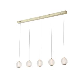 Searchlight Allure - lampe suspendue - 100 x 150 cm - 21W dimmable LED incl - laiton satiné et transparent