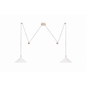Maxlight Vulcano - lampe suspendue - 110 x 30,5 x 140 cm - 2 x 5W LED inclus - blanc et or