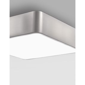 Nova Luce Ragu - plafonnier - 46 x 46 x 10 cm - nickel satiné et blanc mat