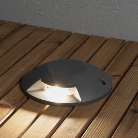 Konstsmide Deck - spot en saillie - Ø 20 x 4,5 cm - 5W LED incl. - IP65 - anthracite