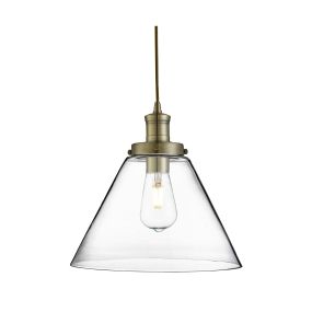 Searchlight Pyramid - lampe suspendue - Ø 29 x 100 cm - laiton antique