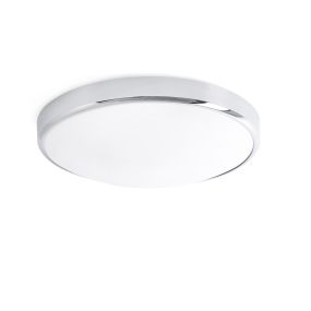 Faro Kao - plafonnier - Ø 37 x 12 cm - 35W LED incl. - IP44 - chrome brillant