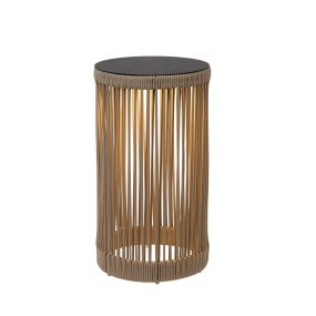 Lucide Pingi - lampadaire rechargeable - Ø 33,5 x 61,5 cm - 3 niveaux de gradation - IP44 - taupe
