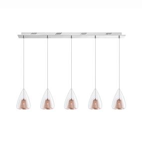 Nova Luce Hugo - lampe suspendue - 112 x 120 cm - or rose et chrome