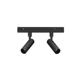 Nova Luce Buxton L - spot double pour système de rail magnétique - 24,5 x 3,2 x 15,1 cm - 2 x 10W TRIAC LED dimmable inclus - noir sable