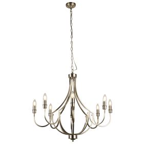Searchlight Lodge - lustre - Ø 75 x 120 cm - argent satiné