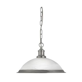Searchlight Bistro - lampe suspendue - Ø 34 x 80 cm - argent satiné