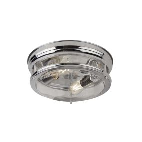 Searchlight Edinburgh - plafonnier - Ø 35 x 14,5 cm - IP44 - chrome